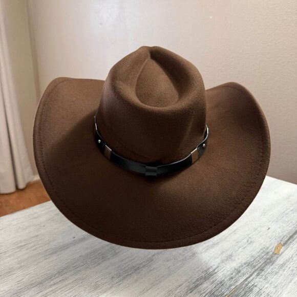 Brown Cowboy Hat with Band - Picture 3 of 7